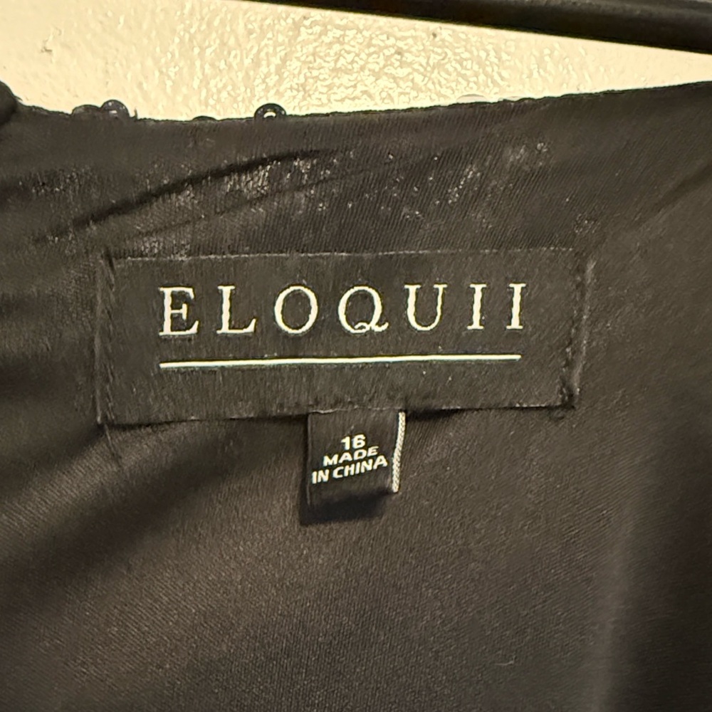 Eloquii Black and White Sequin Long Sleeve Dress - Picture 2 of 4